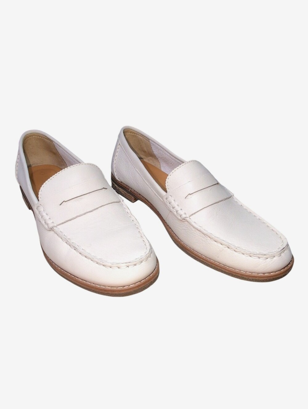 Sperry Seaport Penny Loafer Leather Ivory White Slip on Women's Size 8.5